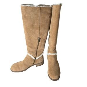 Bjorndal Allison Camel Tan Suede Knee-High Boots Size 11